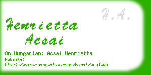 henrietta acsai business card
